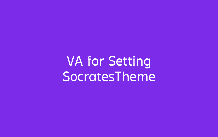 VA for Setting SocratesTheme